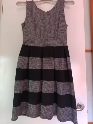 Vestido mujer negro y gris