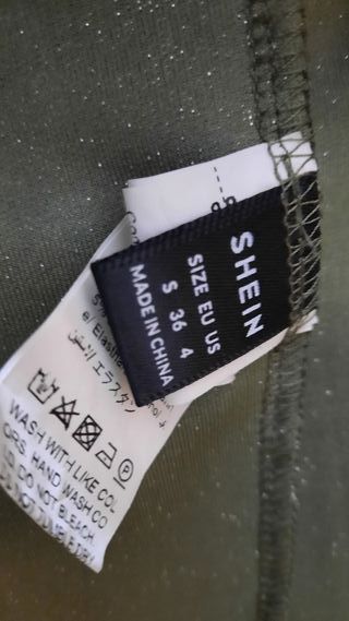 Vestido fiesta verde y plata brillante