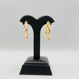 PENDIENTES ARO GRECA. Oro 18k.