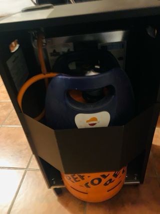 Estufa de gas luz azul