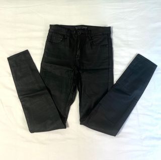 Pantalones Skinny Efecto Piel Negros Talla XS