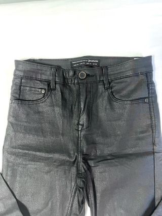 Pantalones Skinny Efecto Piel Negros Talla XS