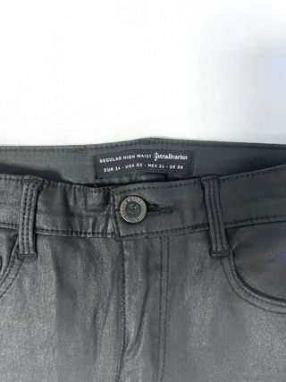 Pantalones Skinny Efecto Piel Negros Talla XS