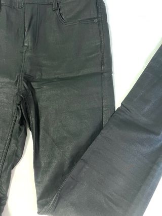 Pantalones Skinny Efecto Piel Negros Talla XS