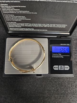 Pulsera de Oro 18K, Tipo Cartier, Diseño Clavo