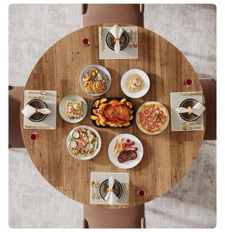 Mesa Comedor Redonda 4-6 Personas Madera Metal