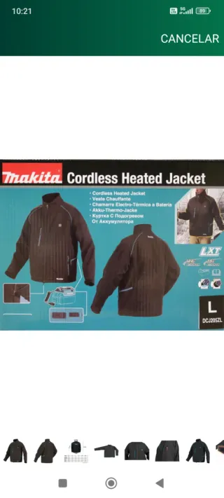 Chaqueta Calefactable Makita DCJ205ZL L