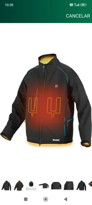 Chaqueta Calefactable Makita DCJ205ZL L
