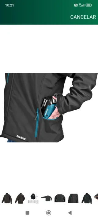 Chaqueta Calefactable Makita DCJ205ZL L