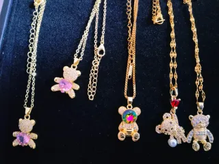 Collares con colgantes de osito Acero y chapado 14