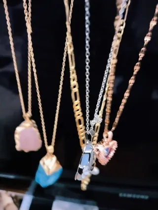 Collares con colgantes de osito Acero y chapado 14