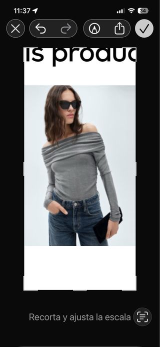 Camiseta fiesta gris hombros descubiertos,plateado