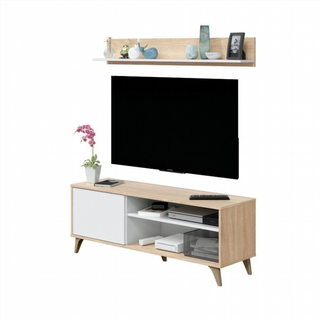 Mesa Tv 135 Cm 1 Puerta 1 Estante. Roble Canadian