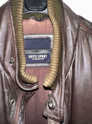 Chaqueta de Piel Massimo Dutti Marrón