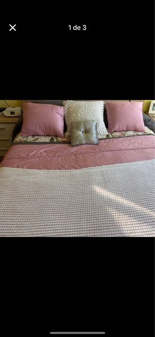 Edredón Cama 1.30 Rosa y Blanco