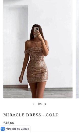 Vestido dorado lentejuelas Oh Juliette.