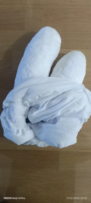 Copri casco moto coniglio bianco