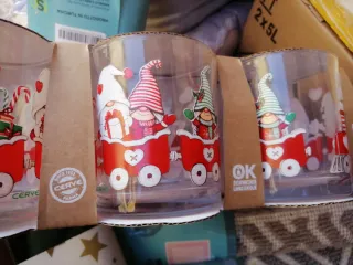 6 Bicchieri Vetro Natale Cerve