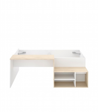 Cama Juvenil Compacta Con Escritorio. Natural / B