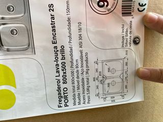 Fregadero de cocina doble. medida 800x500.