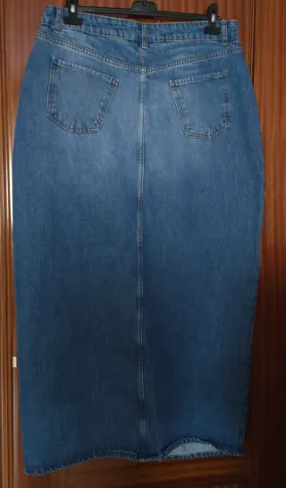Falda vaquera larga azul Talla xl amplia