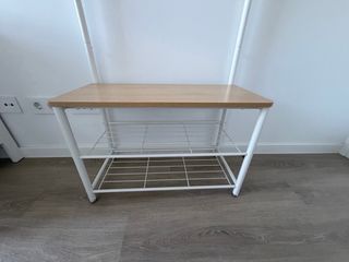 Perchero Zapatero Blanco y Madera