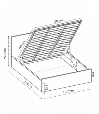Cama Canapé Con Cabecero. Natural