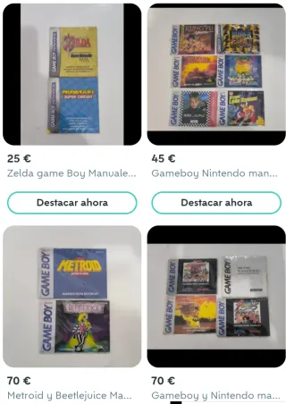 Gameboy NINTENDO Pack de  MANUALES