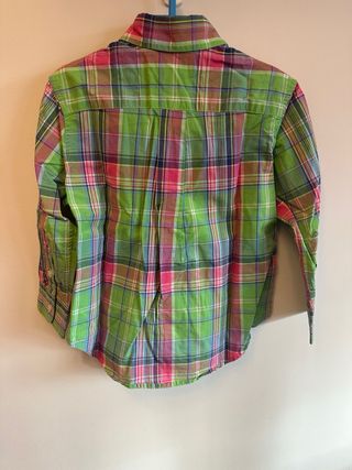 Camisa Ralph Lauren cuadros verde y rosa. Talla 2