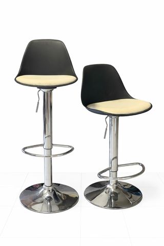 Coppia di sgabelli da bar regolabili Nero/Beige