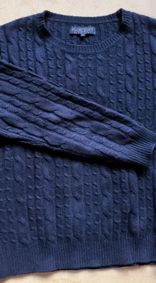 Jersey Azul Punto Trenzado Talla M