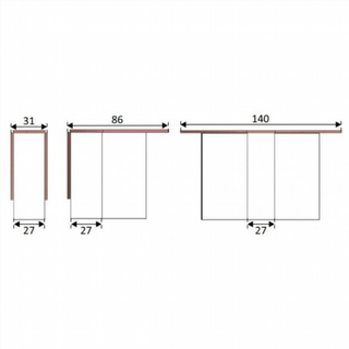 Mesa Auxiliar Con Alas Abatibles. Blanco Artik/Ro
