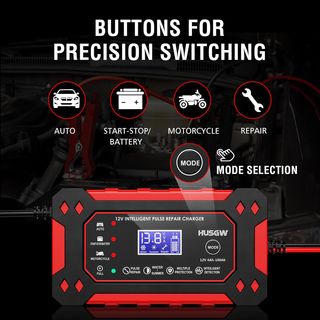 Cargador y reparador de Baterías Coche Moto 12V