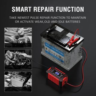 Cargador y reparador de Baterías Coche Moto 12V