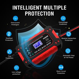 Cargador y reparador de Baterías Coche Moto 12V