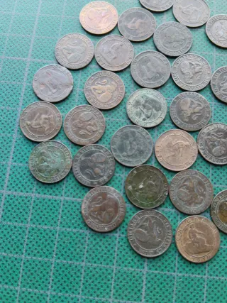 30 monedas 1 céntimo 1870
