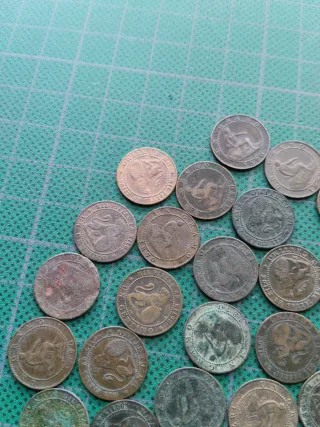 30 monedas 1 céntimo 1870