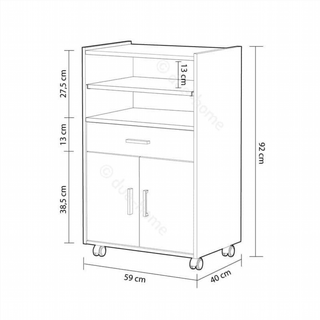 Mueble Microondas Chef. Blanco y Cemento