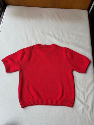 Jersey Zara Rojo Punto Manga Corta