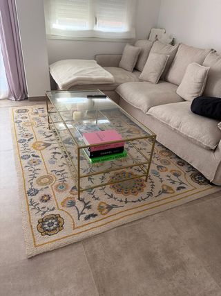 Alfombra Maison du Monde floral beige