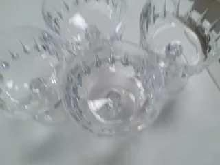 4 copas de cristal vintage Vaso zumo y vaso Azul