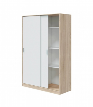 Armario 120x200x50cm Puertas Correderas. Blanco y