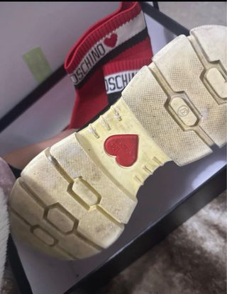 Botas Moschino rojas y blancas talla 37