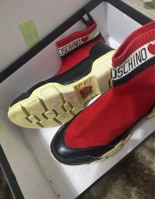 Botas Moschino rojas y blancas talla 37
