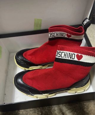 Botas Moschino rojas y blancas talla 37