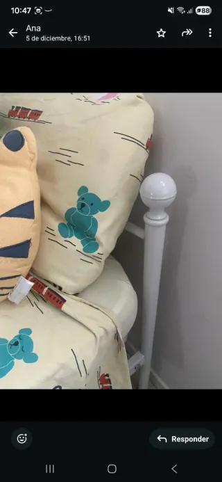 Estructura cama metal + colchón 90x190cm