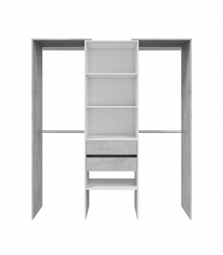 Kit  Vestidor 179 cm. Blanco Artik/Cemento