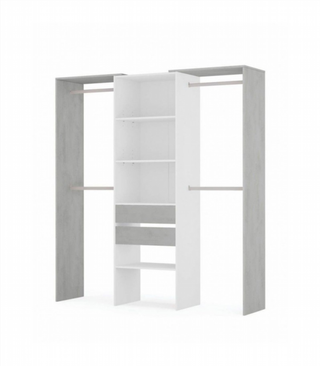 Kit  Vestidor 179 cm. Blanco Artik/Cemento