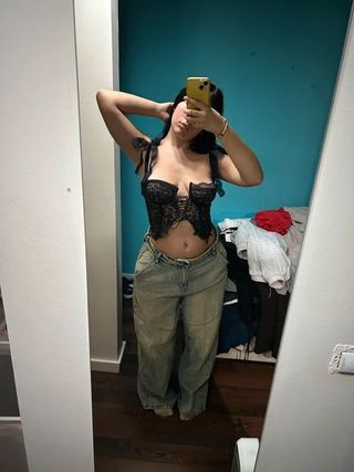 Corsé negro lencería sexy Talla S