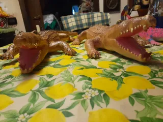 3 coccodrilli giocattolo grandi